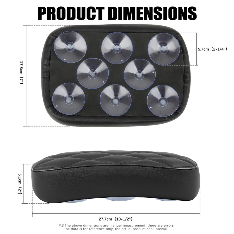 DREAMIZER Motorcycle Leather Pillion Rear Passenger Pad Seat 8 Suction