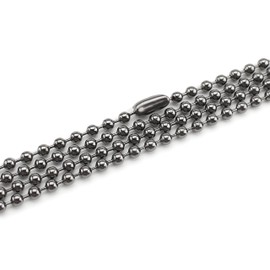 CleverDelights 2.4mm Ball Chain Necklaces - Gunmetal Silver Color - 20 Pack - 24 Inch Length