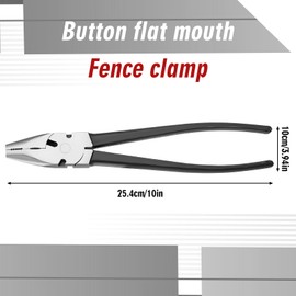 Lanties 10'' Button Fence Pliers for Bending Cutting and Gripping Round Nose Wire Cutter Plier for Construction and Wire Fencing Resists Rust and Corrosion