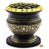 Govinda® -Tall Decorated Brass Charcoal Screen Incense Burner
