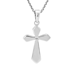AeraVida Modern Faith .925 Sterling Silver Cross with Mother of Pearl Inlays Necklace | Faith Cross Necklace | Mother of Pearl Cross Necklace