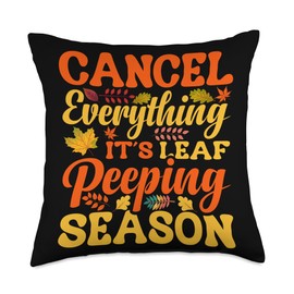 Leaf Peeper Clothing for Peeping Season Collector Squad Autumn Peeping Season Leaf Peeper Throw Pillow, 18x18, Multicolor