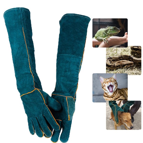 Bite Resistant Gloves for Handling Animals, PeSandy 60 cm / 23.6 Inch Anti-Bite Work Gloves for Welding, Grooming, Handling Dog, Cat, Bird, Snake, Parrot, Lizard, Reptiles