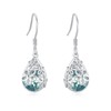 Daisy Earrings for Women 925 Sterling Silver Moss Agate Daisy