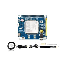 Waveshare 4G/3G/2G/GSM/GPRS/GNSS HAT, Compatible with Raspberry Pi 5/4B/3B/Zero/Zero W/Zero 2W/Pico/Pico W/Pico WH, LTE Cat-4 4G / 3G / 2G Support, GNSS Positioning, Global Band