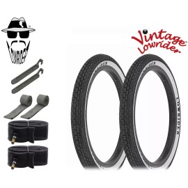 Vintage Lowrider NEW! 16 X 1.75 Whitewall Raised VINTAGE ORIGINAL LOWRIDER LETTER Tires 8PC SET.