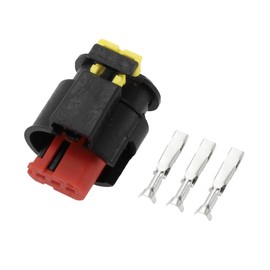 Hihaha Ignition Coil Repair Kit Connector Plug for Opel for Fiat/Inner Female Wire Terminal Connector/Waterproof Plastic Tin-Plated Copper 1.5mm Series / 1 Set Black 3 Pin