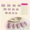 Purple Press on Nails Short Almond Fake Nails Reusable False