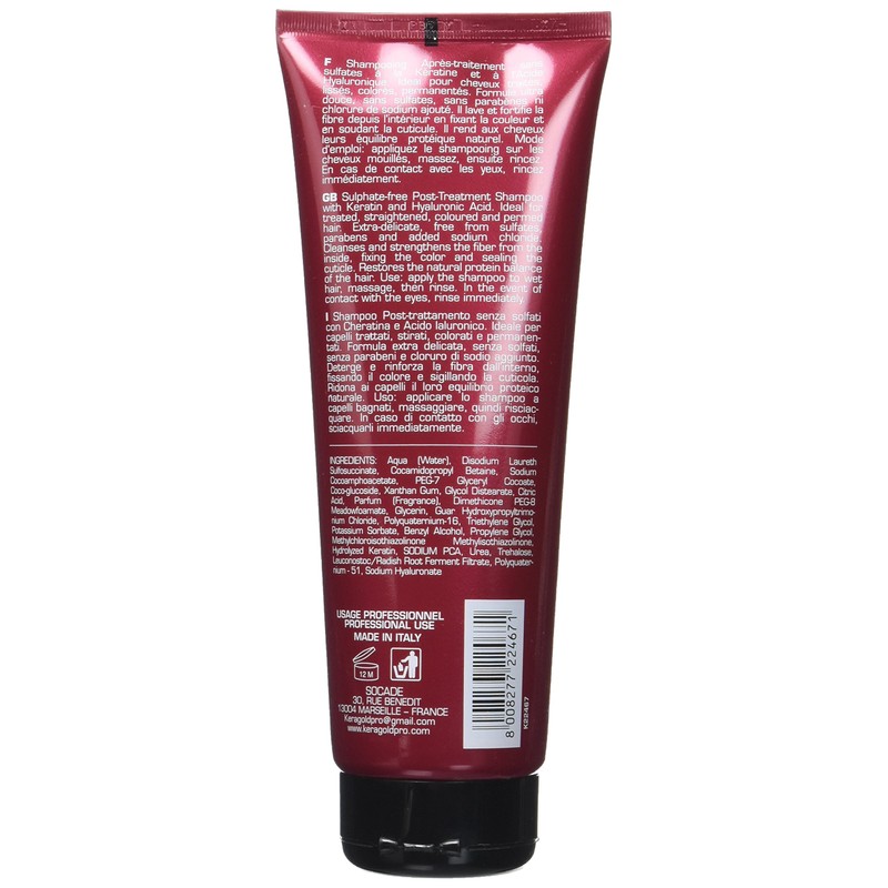 KERAGOLD PRO DD Sulphate Free Shampoo with Keratin / Hyaluronic