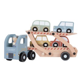 Little Dutch 7095 FSC Holz Autotransporter inkl. 4 Autos Blau