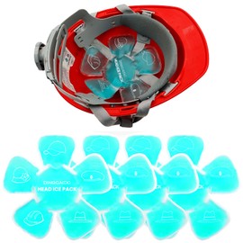 Heat Stress Relief Gel Ice Pack Inserts - 4 Pack Adjustable Cooling Bands for Hard Hats, Sun Hats, DIY Use in Factories, Farms, Summer Outdoor Activities