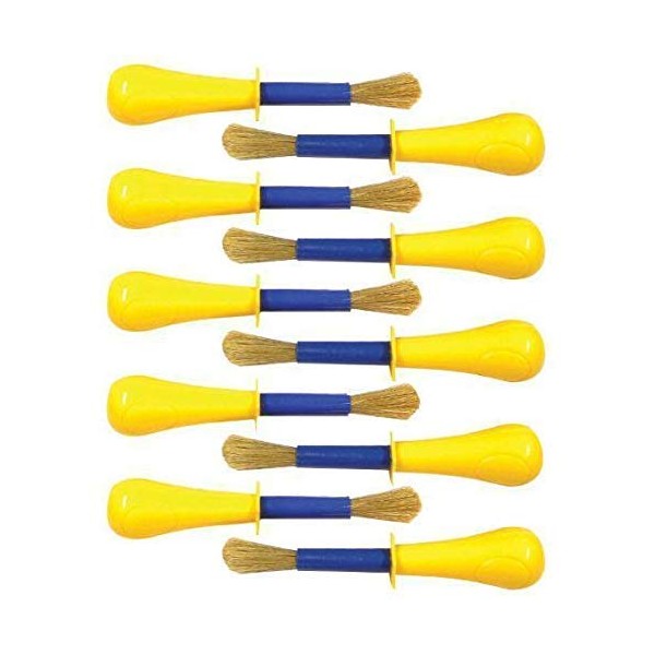 Set of 10 Jumbo Non Roll Toddler/Children's Paint Brushes with