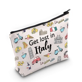 Italy Travel Gift Get Lost in Italy Makeup Zipper Pouch for Italy Traveler Welcome to Italy Gift (Italy bag)