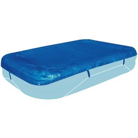 Rectangular Pool Cover + Pool Underlay, Family Pool, 305 x 188 cm / 262 x 175 cm / 201 x 152 cm, 110 g/m² PE, Waterproof, UV Stable Cover, Fixing Rope, Ground Protection Cover, Inflatable