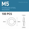 BOUMVID Pack of 100 Spring Washers M5, Spring Washer Shape