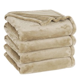 David's Home Fleece King Blanket,Ultra Soft More Durable Lightweight Velvety Bed Blanket,Lint-Free& No Pilling,300GSM All Season Use Luxury Plush Cozy Blanket with Wider Stitched Border,108"x90",Khaki