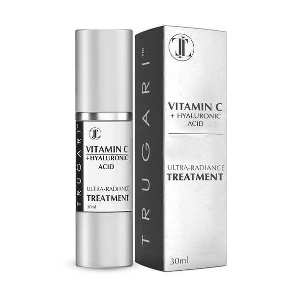 TRUGARI - Vitamin C + Hyaluronic Acid Face Serum, Ultra-Radiance Skin Care Treatment, Hydrating Vitamin C Serum for Dry Skin, Powerful Face Moisturizer for Soft, Luminous Skin, 30 ml