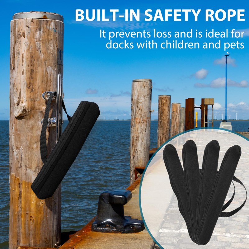 Jenaai 4 Pcs Dock Cleat Cover for 4/5/6 Inch Boat