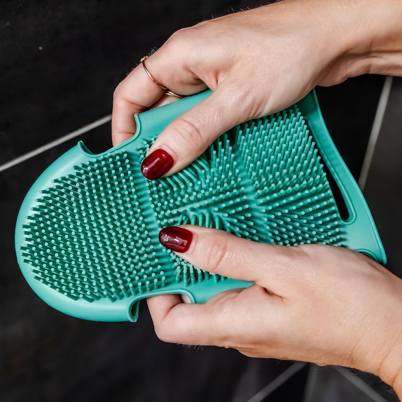 Guante exfoliante de silicona, exfoliante corporal higiénico con ganchos de