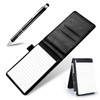 TIESOME Small Leather Notepad Holder with Pen, Pocket Notebook Holder