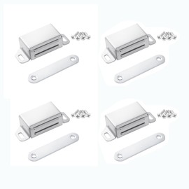 Magnetic Door Catch Cupboard Door Magnets Magetic Catch Stainless Steel Cabinet Door Magnetic Catches for Cabinets Ktichen Cupboard Drawer Doors (30lb-4Pack)