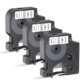 3 X Replacement for Dymo Label Maker Refills d1, 12mm x 23 Ft Compatible with DYMO D1 Label Tape, Black on White 45013 S0720530 for Dymo LabelManager 160 210D 260P 280 360D 420P PnP 220P 260P 500TS