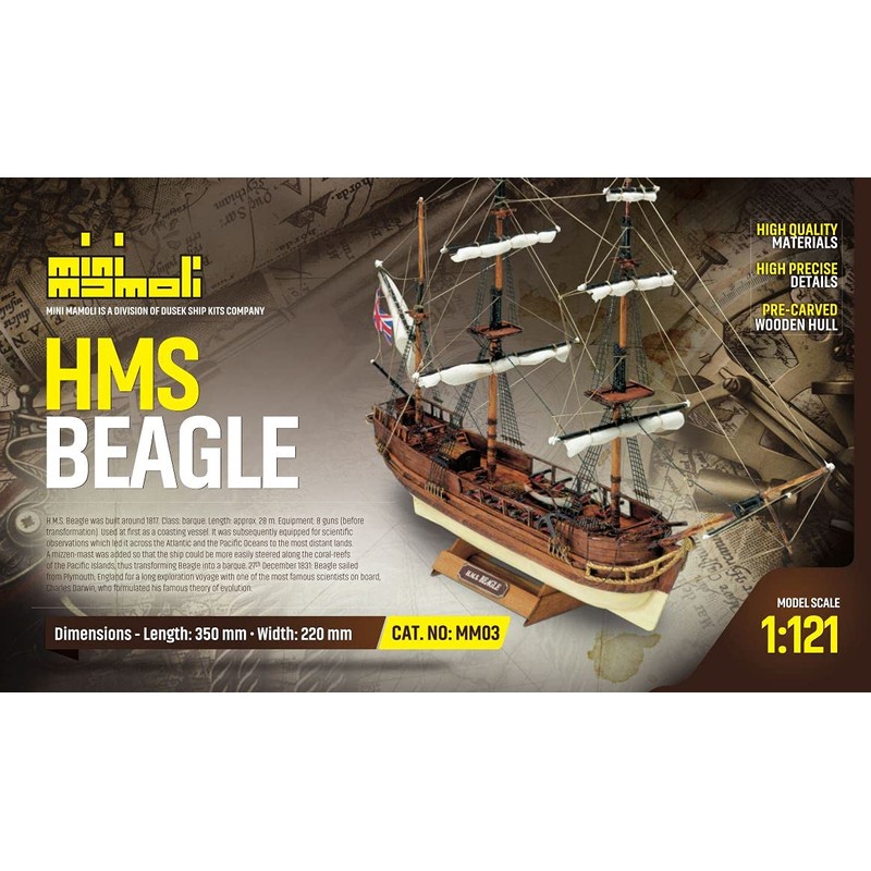 Mini MAMOLI Modello kit barca HMS BEAGLE serie scala 1:121