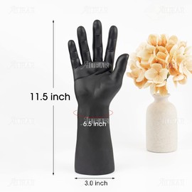 AUEAR, 2 Pack Black Plastic Male Mannequin Hand Model Holder Organizer for Jewelry Display