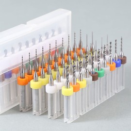 Michear 10Pcs Micro Drill Bits Set Diameter 0.1mm to 3.0mm PCB Carbide CNC Print Circuit Board Tungsten Twist Tool for Engraving Wood Plastic Metal (0.3-1.2mm)
