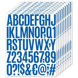 10 Sets Vinyl Letter Stickers,2 inch Self-Adhesive Alphabet Numbers Stickers, Waterproof Mailbox Numbers Sticker Letters for Mailboxes, Address Number,Signs,Window, Boats,Cars,Door Home Decor (Blue)
