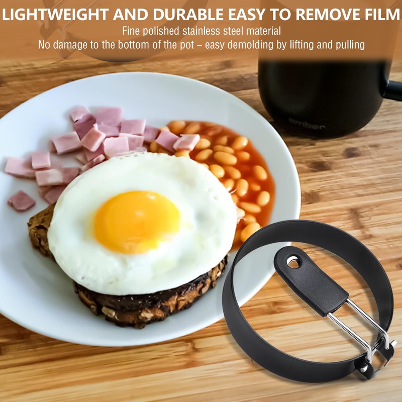 Egg Rings Stainless Steel 3.5 Inch for Omelette Round Omelette