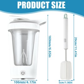 Elektrischer Shaker, Shaker Elektrisch, USB C Wiederaufladbare Elektrische Mixer, BPA frei, Automatischer Protein Mixer, Elektrischer Eiweiß Shaker für Protein-Shakes Mahlzeit Ersatz Shakes (Weiss)
