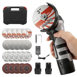 16.8V Mini Angle Grinder Cordless with 2 X 2Ah Battery, 15 Cutting Discs and 5 Grinding Wheel, 19500 RPM, Ø 3 Inch, Cordless Angle Grinder Tool for Cutting, Polishing, Grinding and Derusting