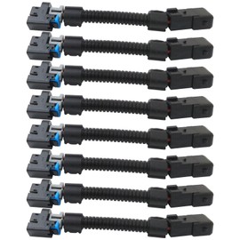 Vicue 8Pcs LS1 LS6 LT1 EV1 Injector Harness, Pigtails for Multec LQ4 LQ9 4.8 5.3 6.0 Delphi Adapters Replacement for G*MC Sierra Denali Pickup and Yukon Denali 2005-2006