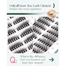 Onlyall Eyelash Extensions Cluster Lashes Eyelash Extension Natural Eyelash Bushes C-Curl Eyelashes Wispy Eyelash Clusters Individual DIY Eyelashes N01