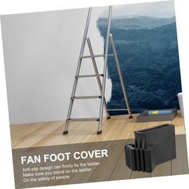 TEHAUX 4pcs Black Non Slip Ladder Foot Covers Easy to Install Ladder Accessories for Comprehensive Protection Lightweight and Reusable Skid Pads to Minimize Noise and Floor Marks