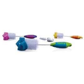 Nuby, Baby Bottle and Nipple Brush with Sponge Tip and Hook Base, Colors May Vary