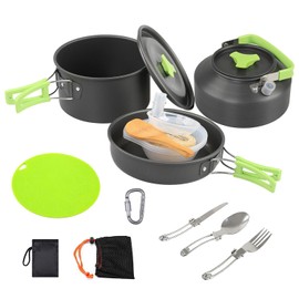 LakeForest 16Pcs Aluminum Camping Cooking Ware Camping Stove Cookware Set Pot Pan Tool