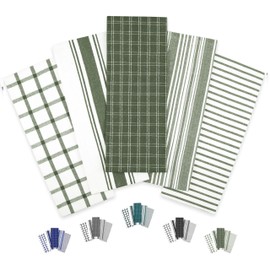 Trade Fountain Tea Towels - Pack of 5 Tea Towels for kitchen Accessories - 70 x 50 cm Kitchen Towels - Extra Absorbent Dish Cloth - Soft Hand Towels - 100% Pure Cotton Kitchen Cloth (OLIVE)