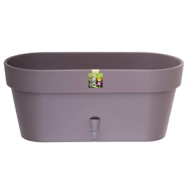 Santino Self Watering Window Box Planter Latina 15.6 Inch, Shade/Taupe, Indoor/Outdoor Windowsill/Oblong Shape Plastic Planter with Bottom Watering and Water Level Indicator