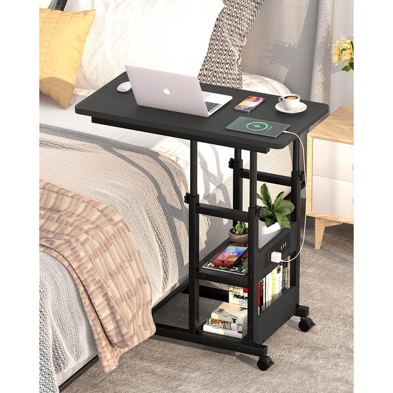 C Shaped End Table Height Adjustable - Couch Side Table