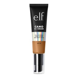 e.l.f. Crema Camo CC, SPF 30, base correctora de cobertura media a completa, acabado con efecto aerógrafo, vegana y libre de crueldad, tono bronceado 