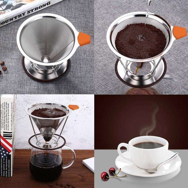 Coffee Dripper Stainless Steel Pour Over Coffee Dripper With Stand
