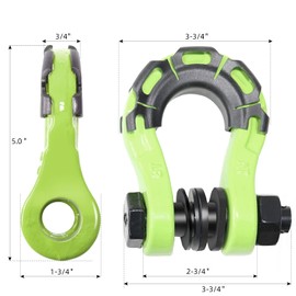 syhvu D Ring Shackles – 60,000 lbs Capacity, 3/4" D Rings Tow Shackle, 7/9" Pin & Washers – Securely Connect Tow Strap or Winch Rope for Truck