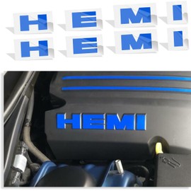 Engine Cover HEMI Lettering Overlay Decals (Set of 2) - Durango R/T - (Color: Reflective Blue)