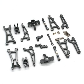 Metal Front＆Rear Upper/Lower Arm, Steering Block, Rear Hub Carrier, Steering Rod, Steering Components, Vulnerable Wearing Suit, Compatible with Hyper GO MJX H16BM H16GT H16DR Model RC Car