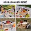 HappyPicnic Picnic Basket for 4, Handmade Wicker Picnic Set with