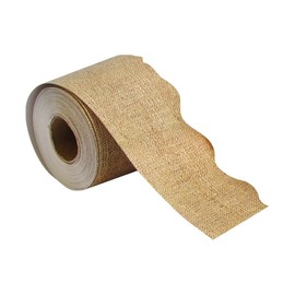 JIHUOO 65.6 Feet Burlap Bulletin Board Border Trim Scalloped Paper Borders Fall Chalkboard Border Rustic Classroom Bulletin Borders Decorations