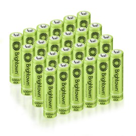 Brightown Rechargeable AAA Batteries, 600mAh NiMH Precharged Triple A Solar Batteries for Solar Lights and Household Devices