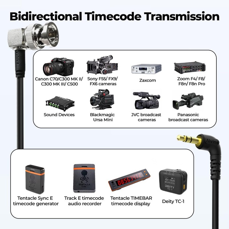 Alvin's Cables Tentacle 3.5mm TRS to BNC Timecode Cable